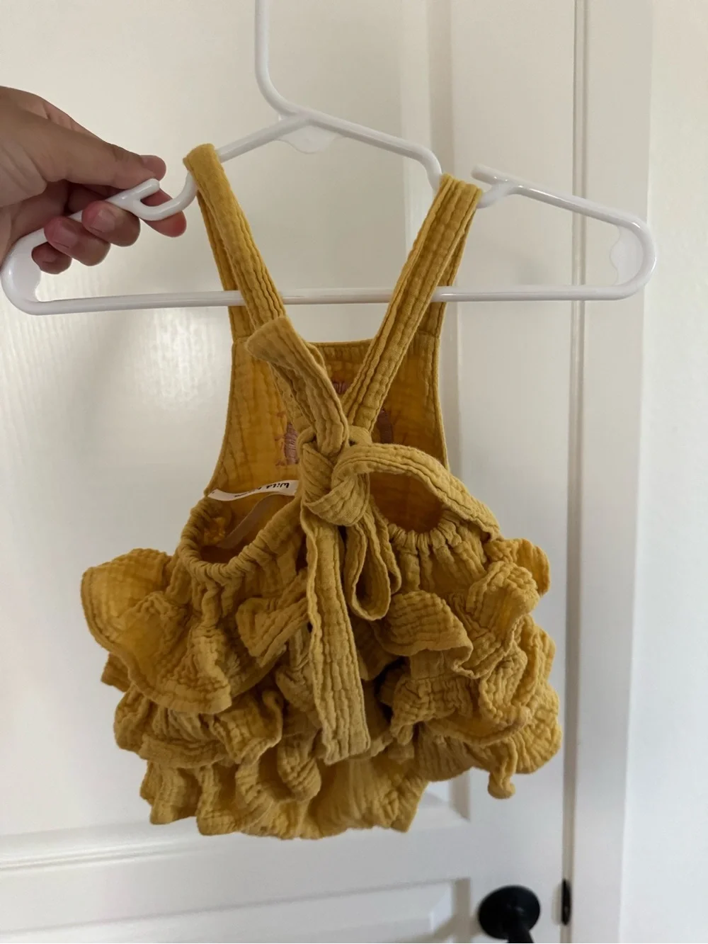 Wild Wawa Mustard Yellow Ruffled Baby Romper